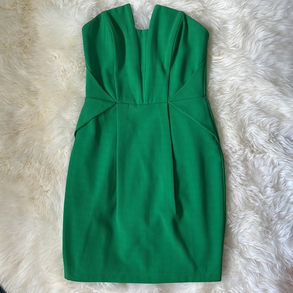 2009 Strapless Mini Sheath Adelyn Rae Dress Womens S 4 6 Vintage Y2K Green - Picture 4 of 14